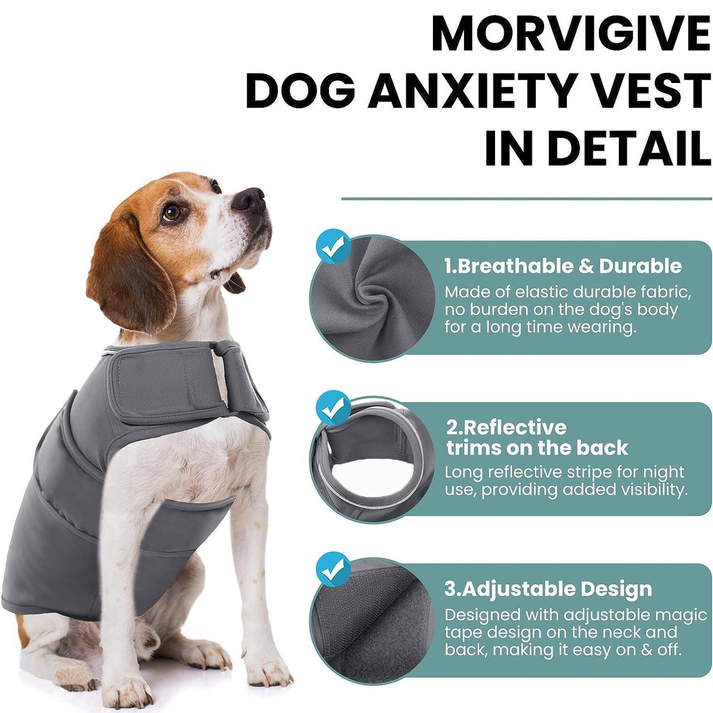 Chaleco para mascotas, ropa para aliviar la ansiedad de perros, ropa para cachorros con protección contra impactos