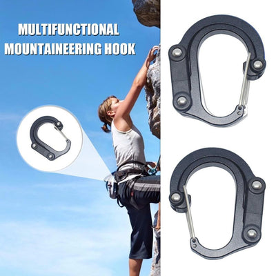 Mosquetón giratorio con clip para equipo híbrido, sin bloqueo, resistente, para camping, pesca, senderismo, viajes y mochilas.